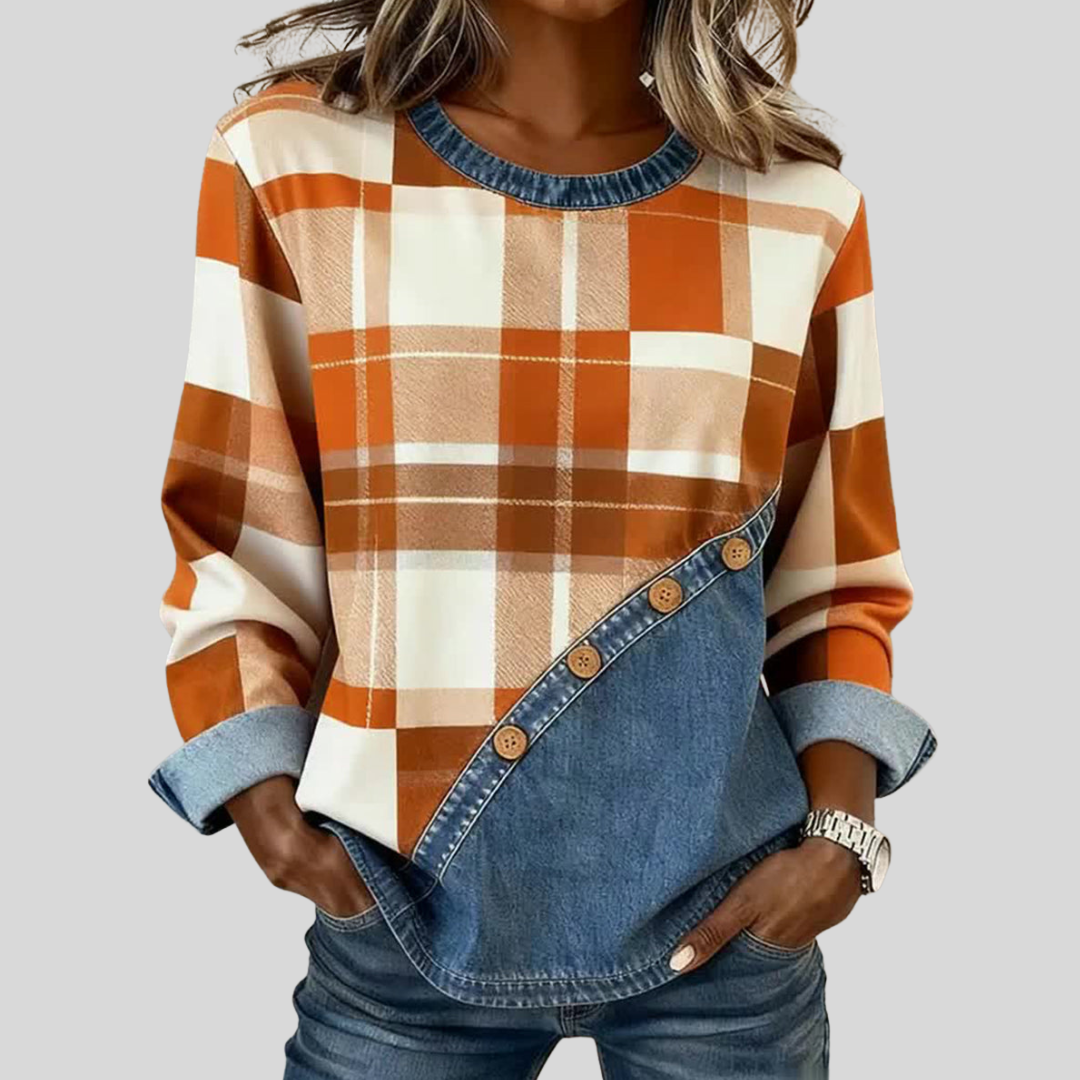 Faylen | Stilvoller Patchwork-Pullover