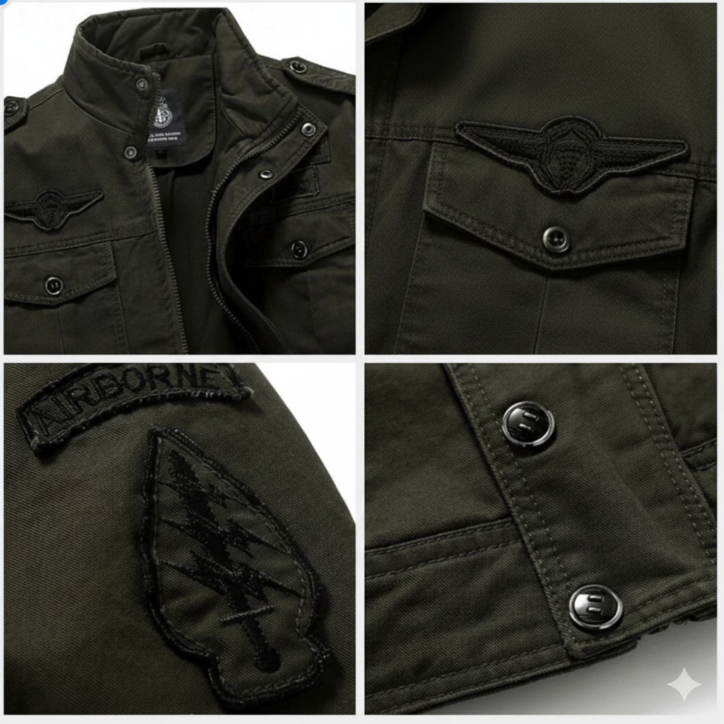 Coole strukturierte Militärjacke