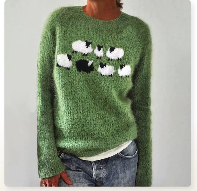 Émilie | Strickpullover mit Schafmuster