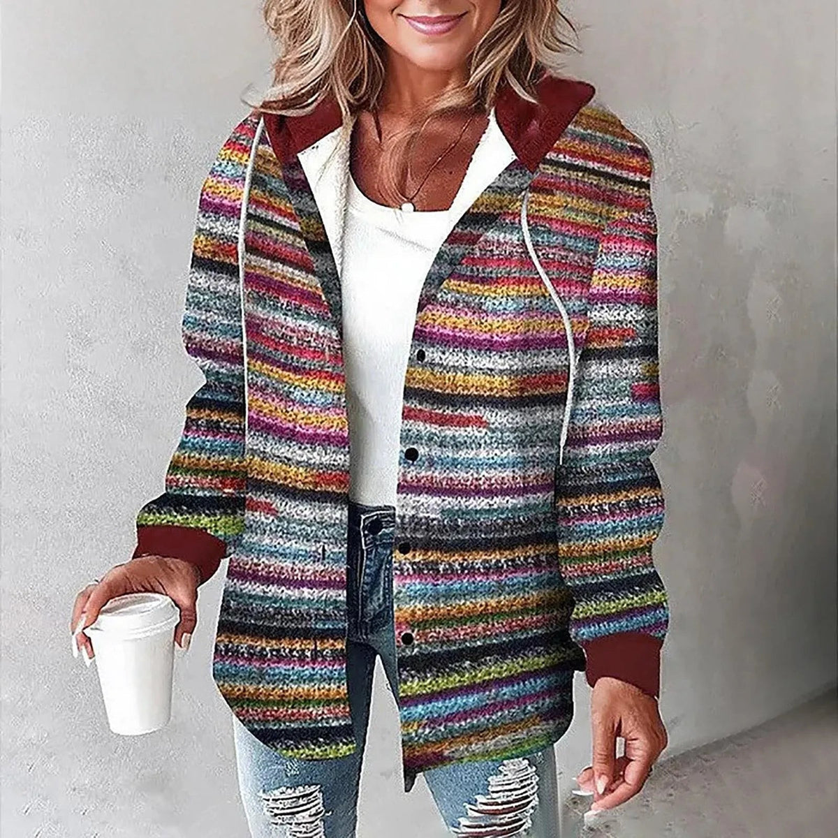 Gefüttertes Overshirt mit Kapuze