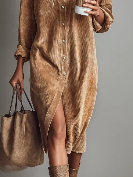 Elegantes Midikleid aus weichem Cord