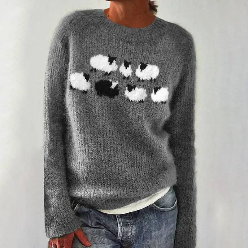 Lucienne | Strickpullover mit Schafmotiven