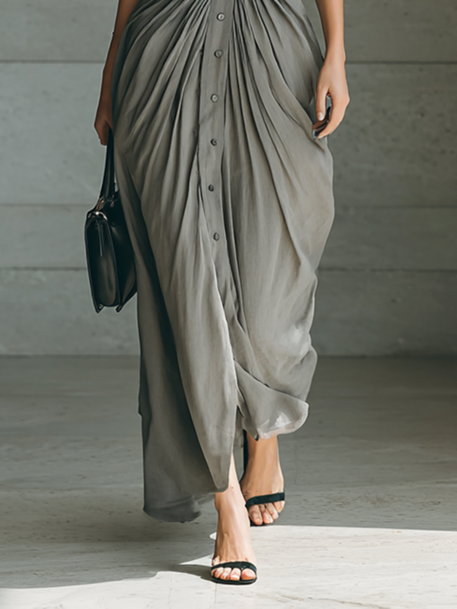 Zéphyrine | Elegantes langes Plisseekleid