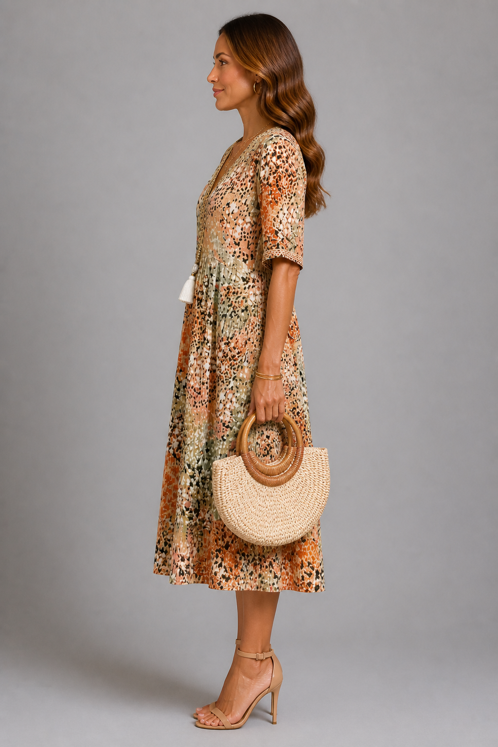 Golden Petal Kleid – Elegantes Blumenkleid