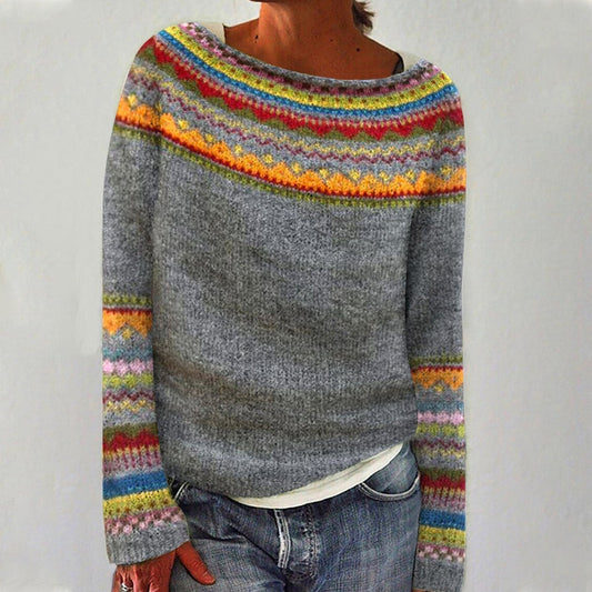 Aline | Strickpullover mit Regenbogen-Detail