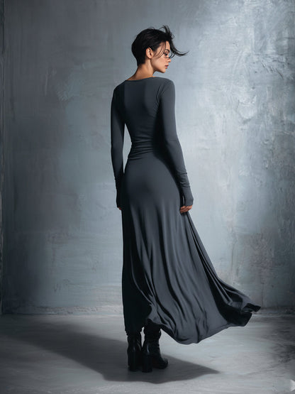 Naomie | Seiden-Maxikleid mit Knoten