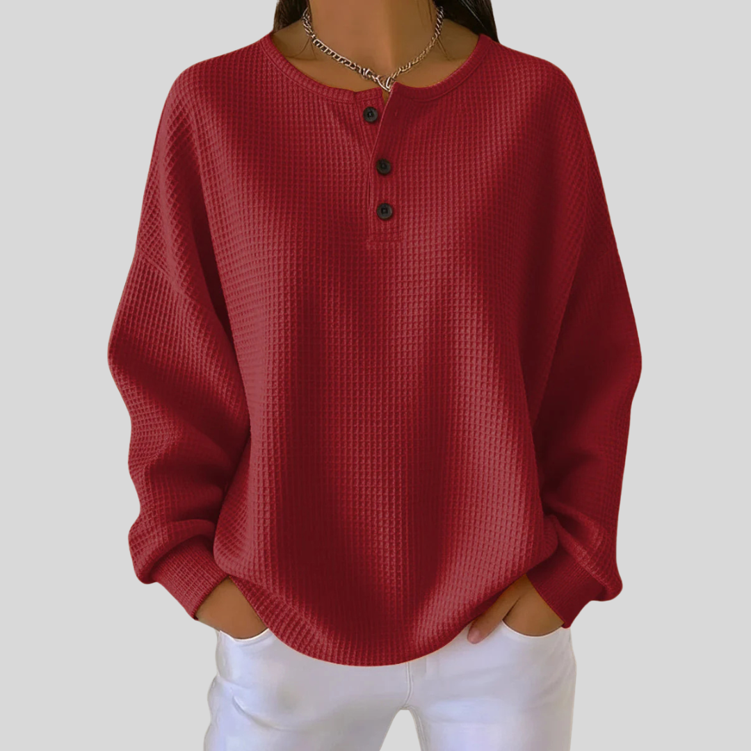 Nessa | Lässiges Henley-Sweatshirt