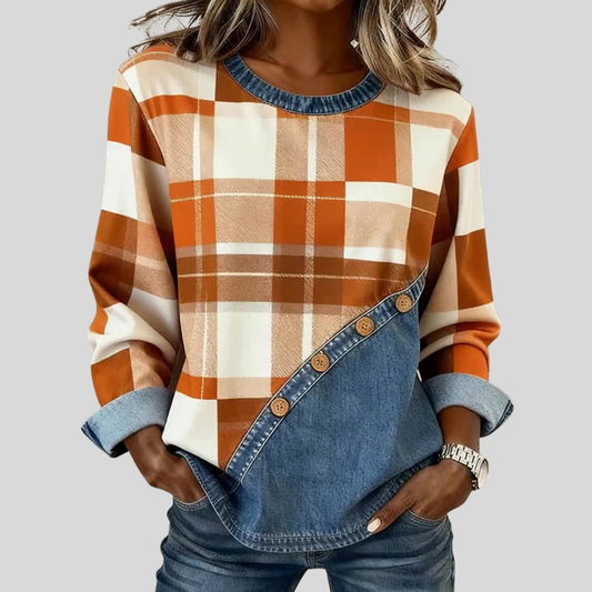 Faylen | Stilvoller Patchwork-Pullover