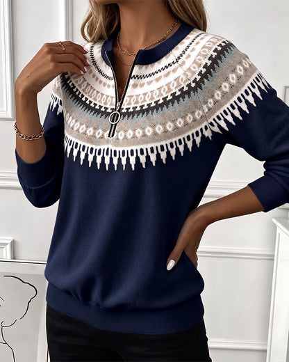 Annemieke | Bequemer Sweatshirt mit Reißverschluss