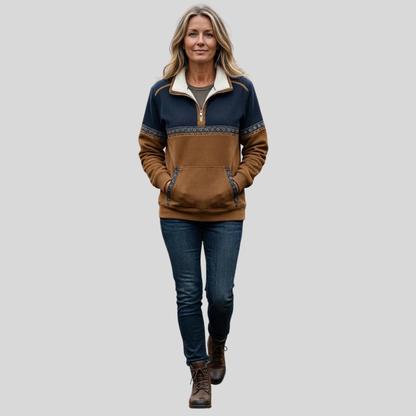 Alvette | Sherpa-Pullover mit Half-Zip