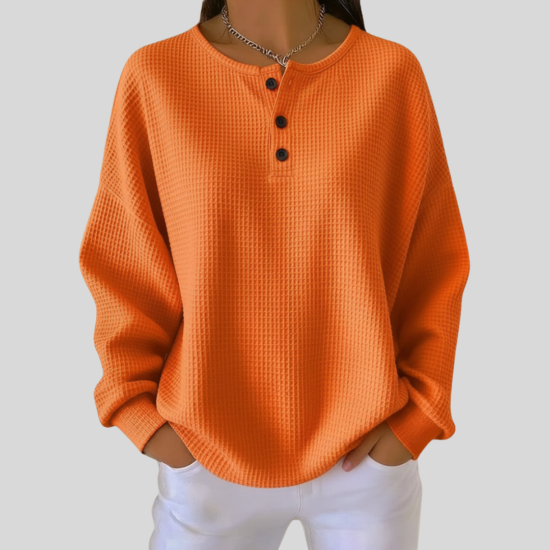 Nessa | Lässiges Henley-Sweatshirt