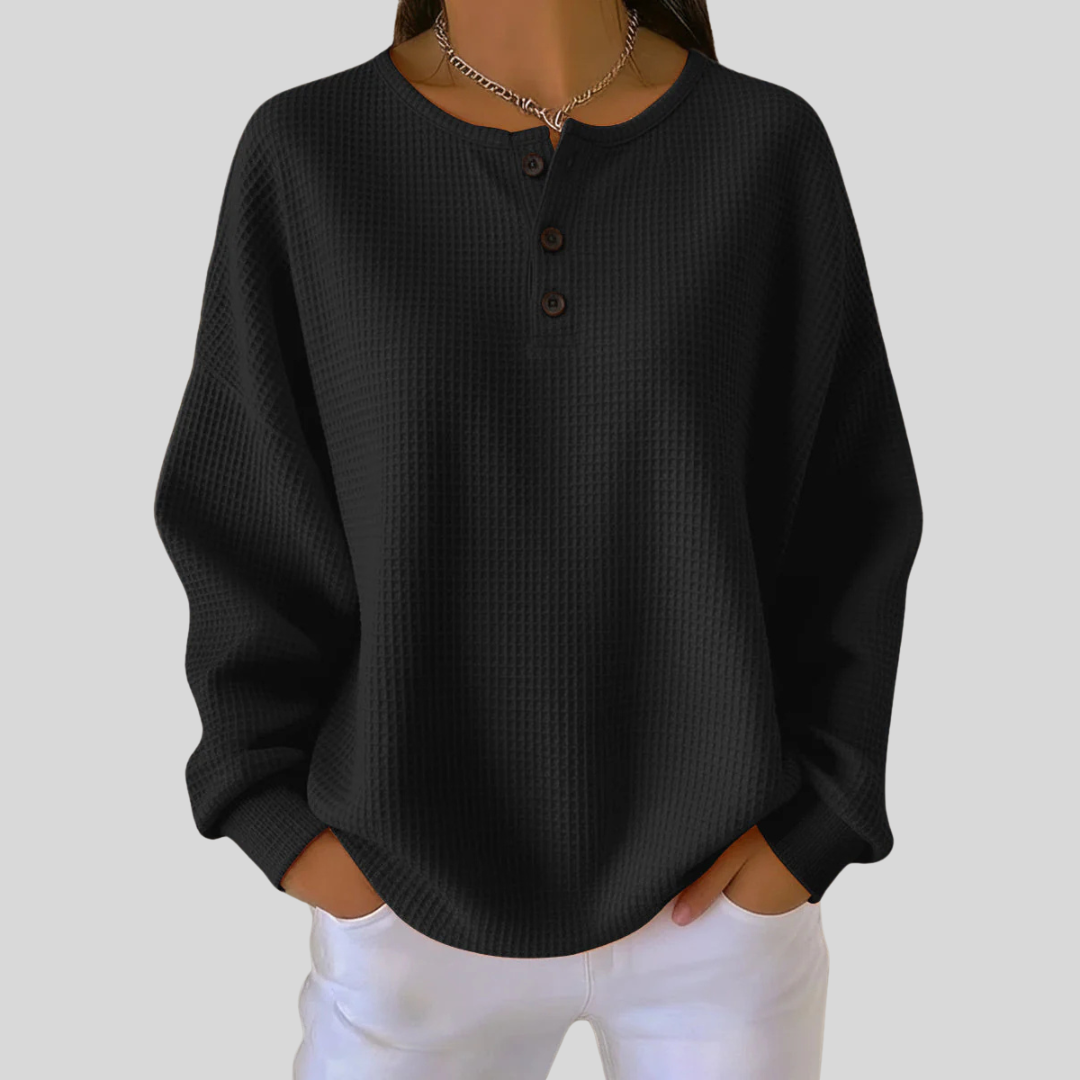 Nessa | Lässiges Henley-Sweatshirt