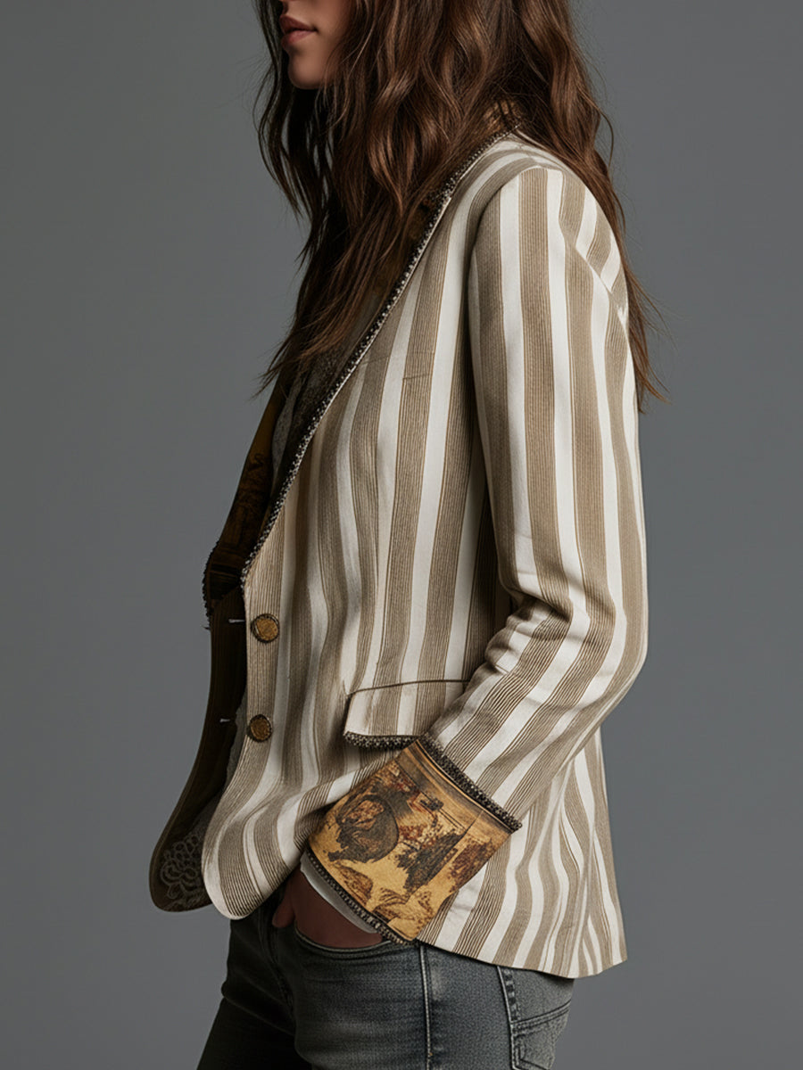 Suz | Bohemian-gestreifter Blazer