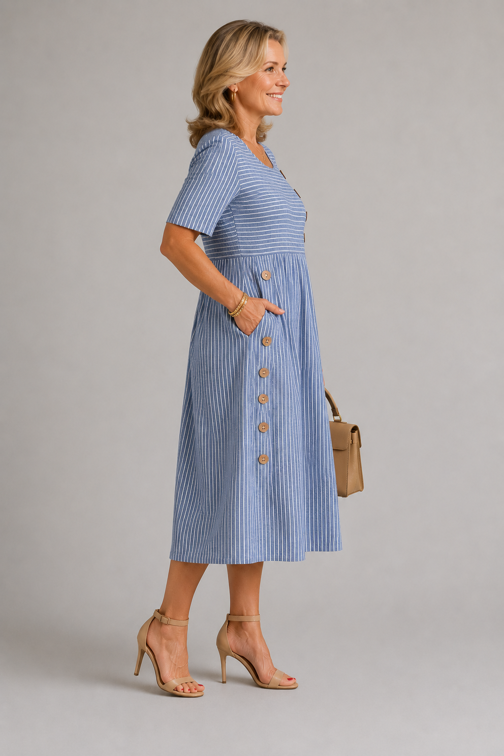 Sofia Elegantes gestreiftes Kleid