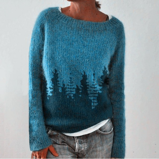 Noémie | Strickpullover mit Waldmuster