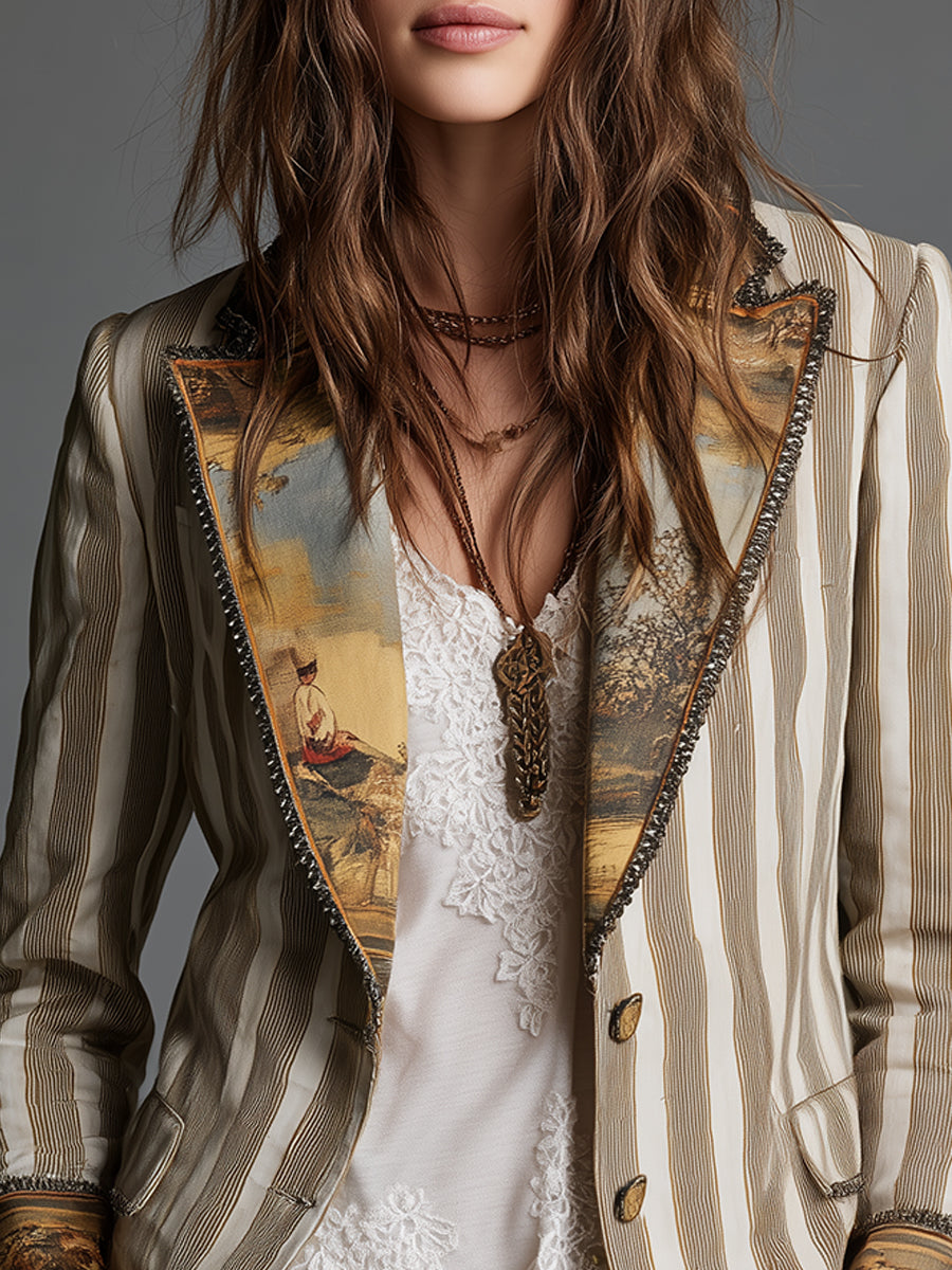 Suz | Bohemian-gestreifter Blazer