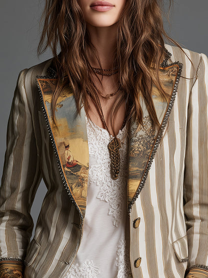 Suz | Bohemian-gestreifter Blazer