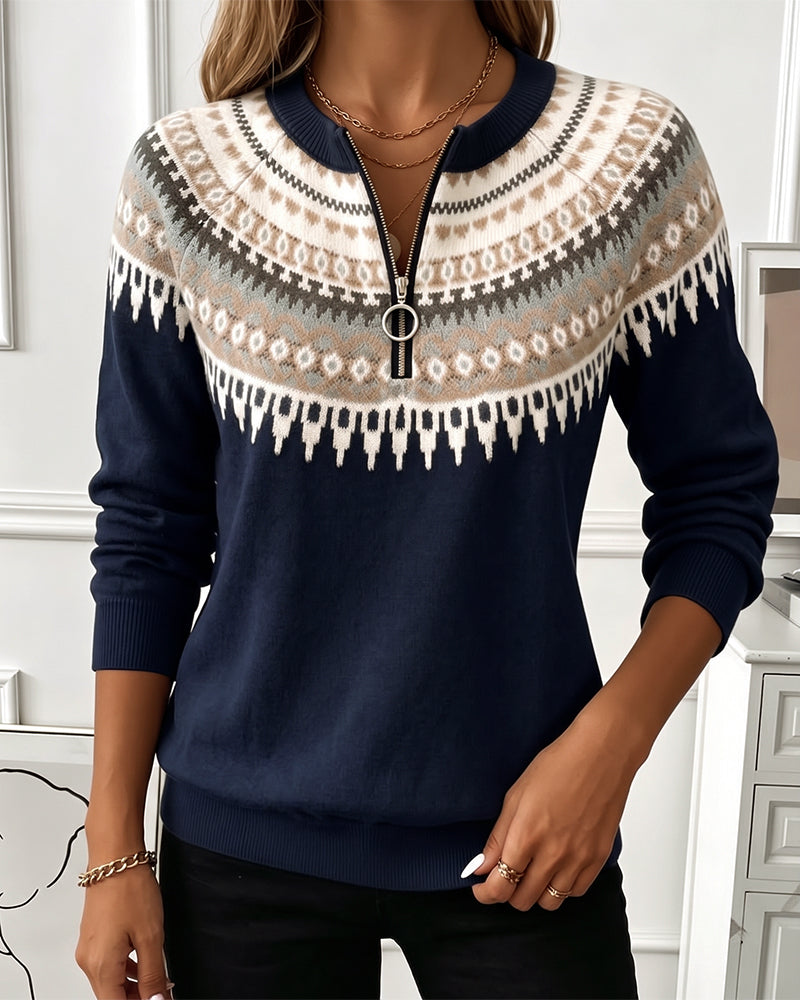 Annemieke | Bequemer Sweatshirt mit Reißverschluss