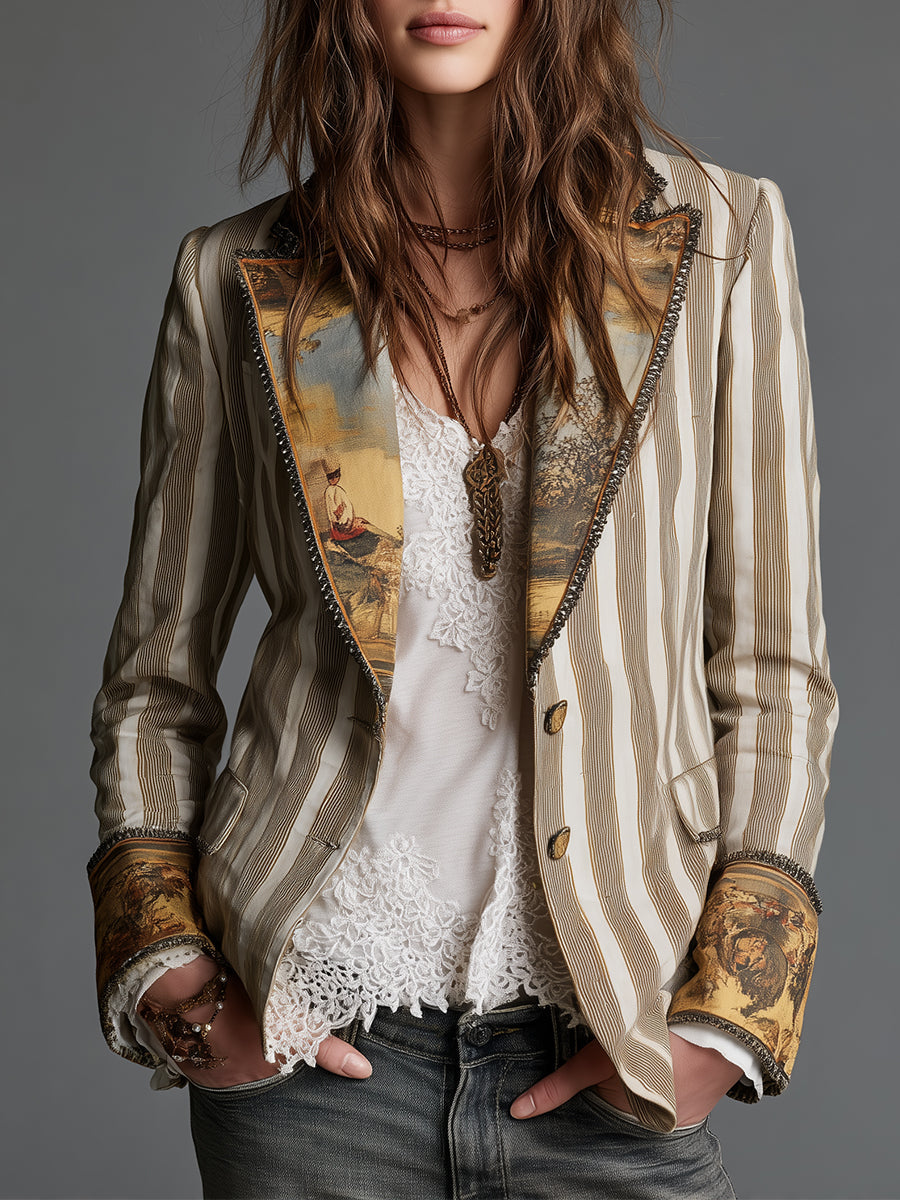 Suz | Bohemian-gestreifter Blazer