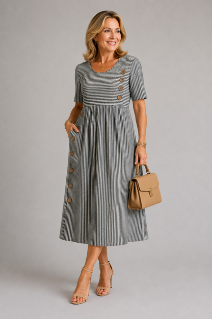 Sofia Elegantes gestreiftes Kleid