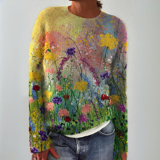 Rosalie | Strickpullover mit Blumenmuster