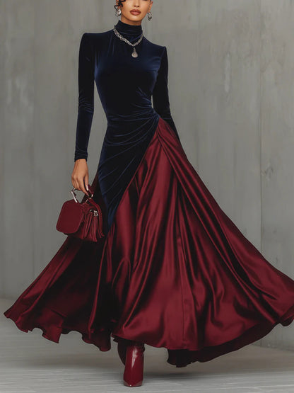 Lucrèce | Elegantes zweifarbiges langes Kleid