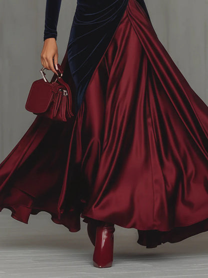Lucrèce | Elegantes zweifarbiges langes Kleid