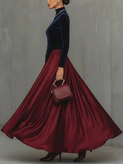 Lucrèce | Elegantes zweifarbiges langes Kleid