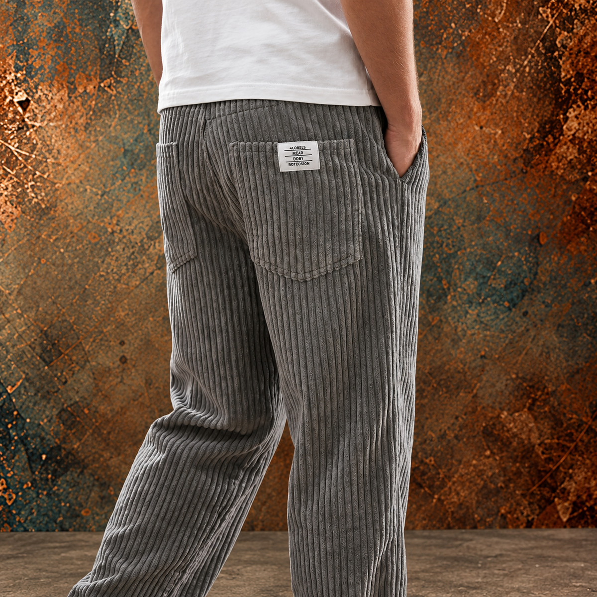Herren-Cordhose mit Stretchbund
