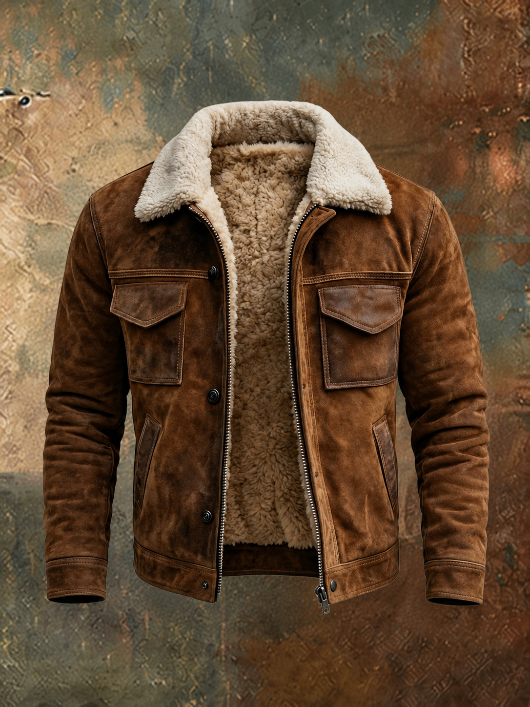 Warme Sherpa-Jacke