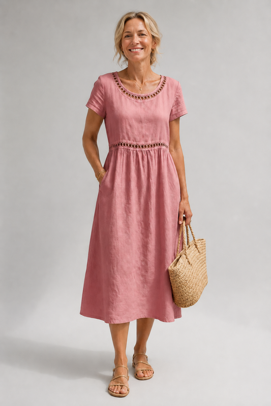 Noor Elegantes rosafarbenes Kleid