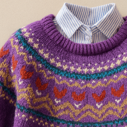 Aveline | Eleganter Jacquard-Pullover