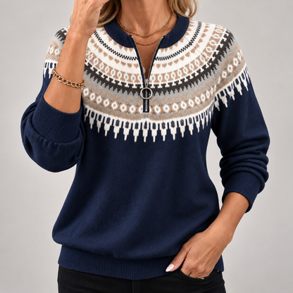 Annemieke | Bequemer Sweatshirt mit Reißverschluss