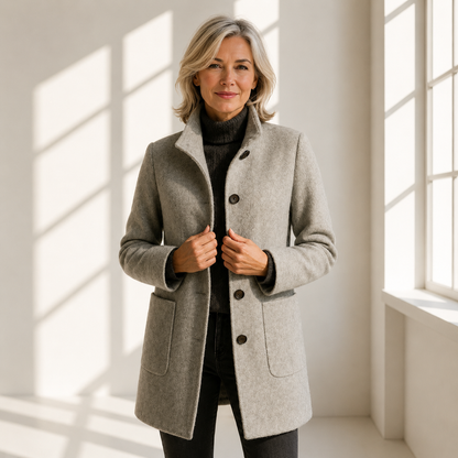 Alina | Damen Wollmantel Midi