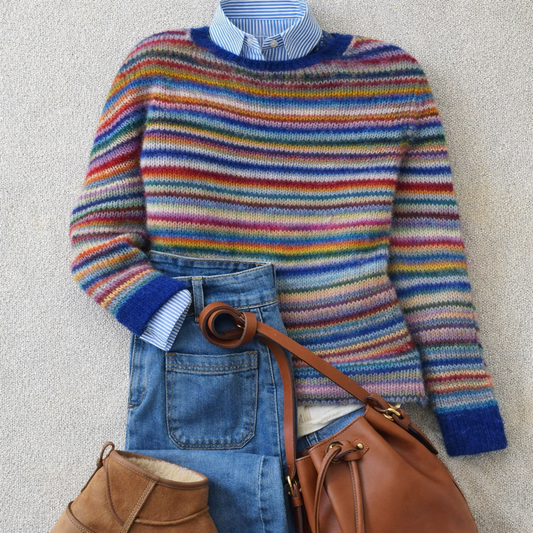 Geneviève | Strickpullover mit bunten Streifen