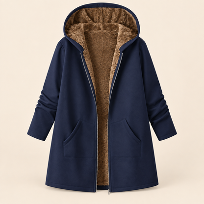 Evelyn | Cozy Sherpa-Lined Hooded Coat