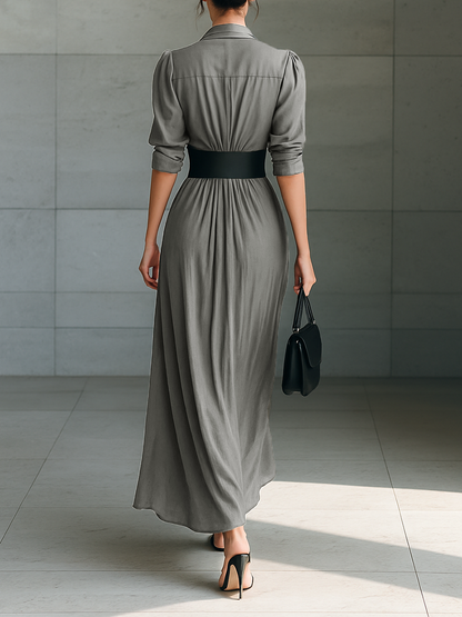 Zéphyrine | Elegantes langes Plisseekleid