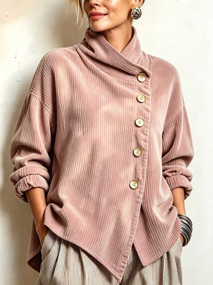 Capucine | Eleganter Cordpullover mit Stehkragen