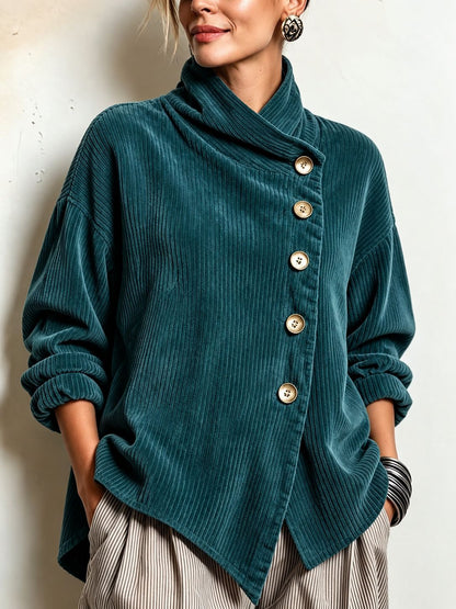Capucine | Eleganter Cordpullover mit Stehkragen