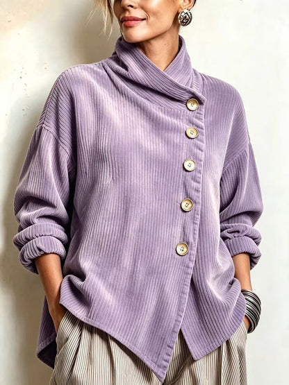 Capucine | Eleganter Cordpullover mit Stehkragen