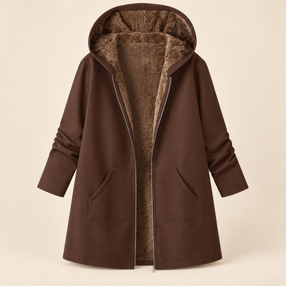Evelyn | Cozy Sherpa-Lined Hooded Coat