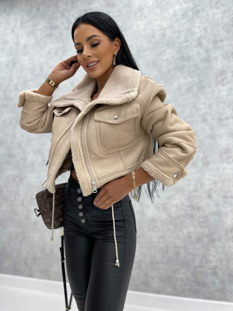 Elara | Lederjacke mit Wollfutter