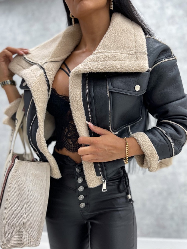 Elara | Lederjacke mit Wollfutter