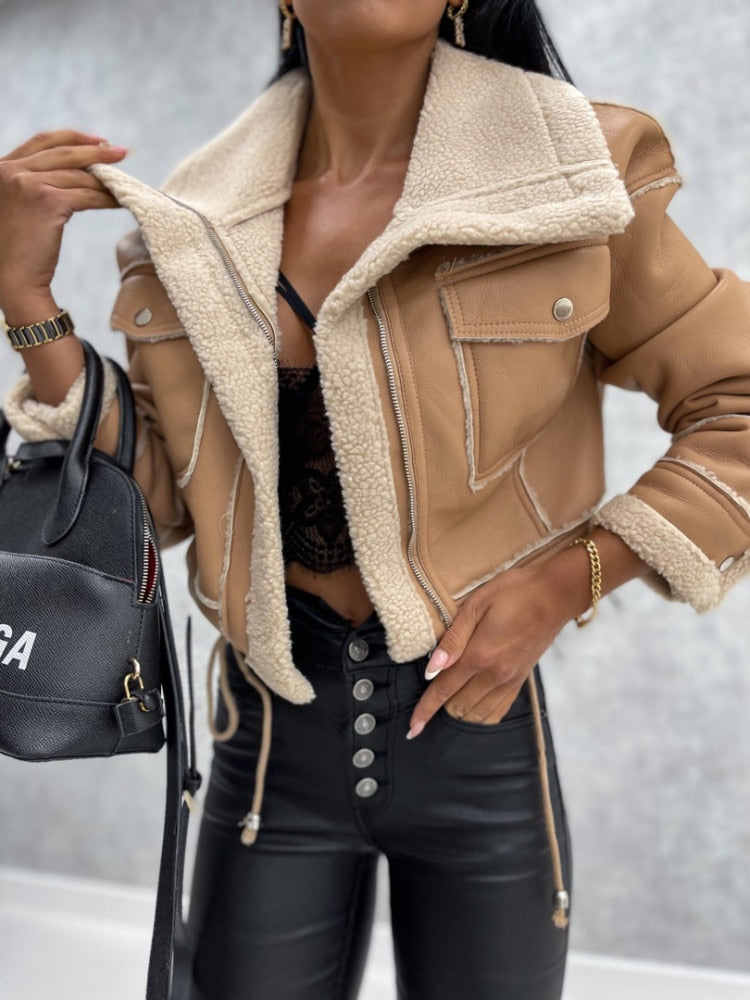 Elara | Lederjacke mit Wollfutter