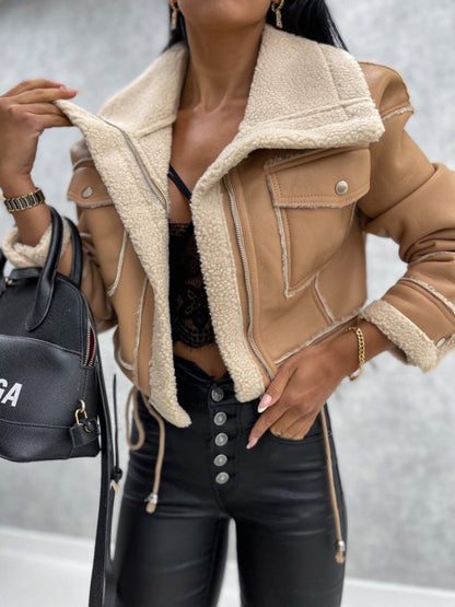 Elara | Lederjacke mit Wollfutter