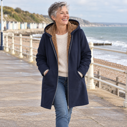 Evelyn | Cozy Sherpa-Lined Hooded Coat