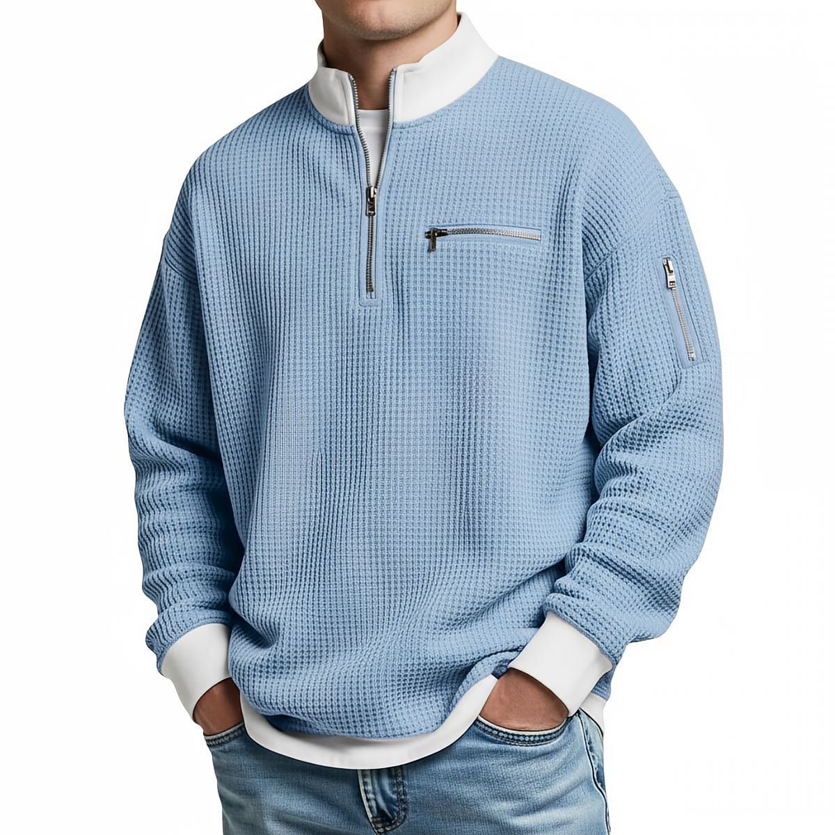 Herren-Waffelstrickpullover