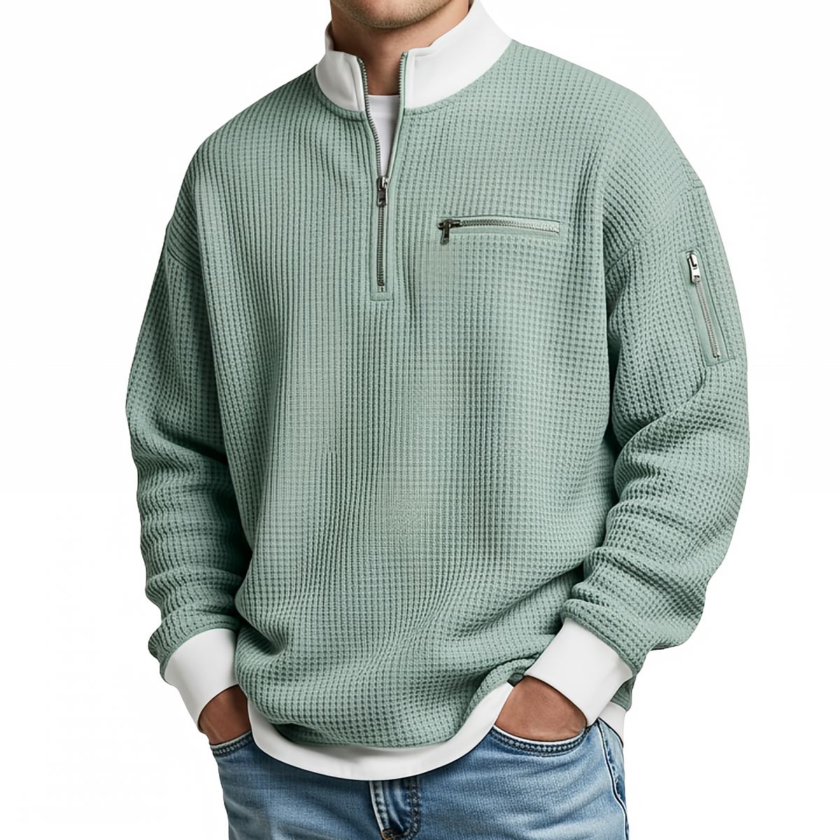 Herren-Waffelstrickpullover