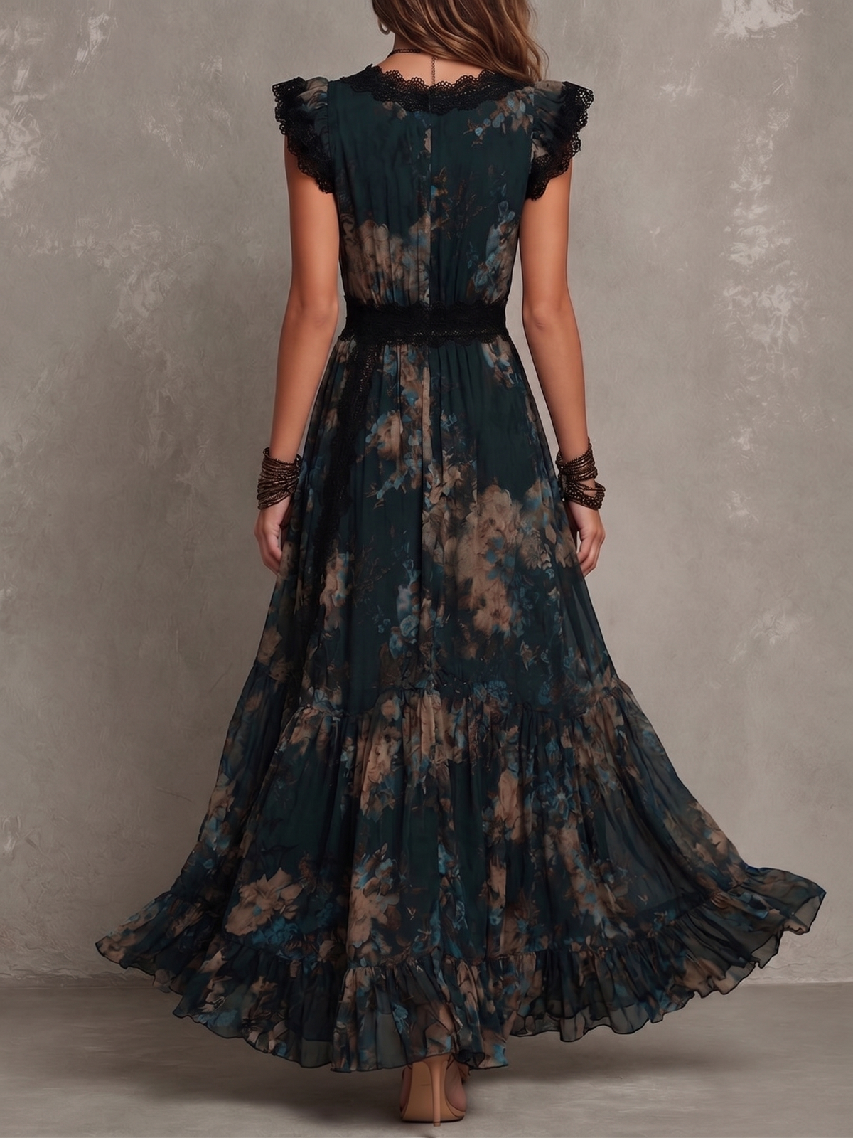 Wendy | Elegantes Maxikleid mit Blumenmuster