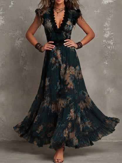 Wendy | Elegantes Maxikleid mit Blumenmuster